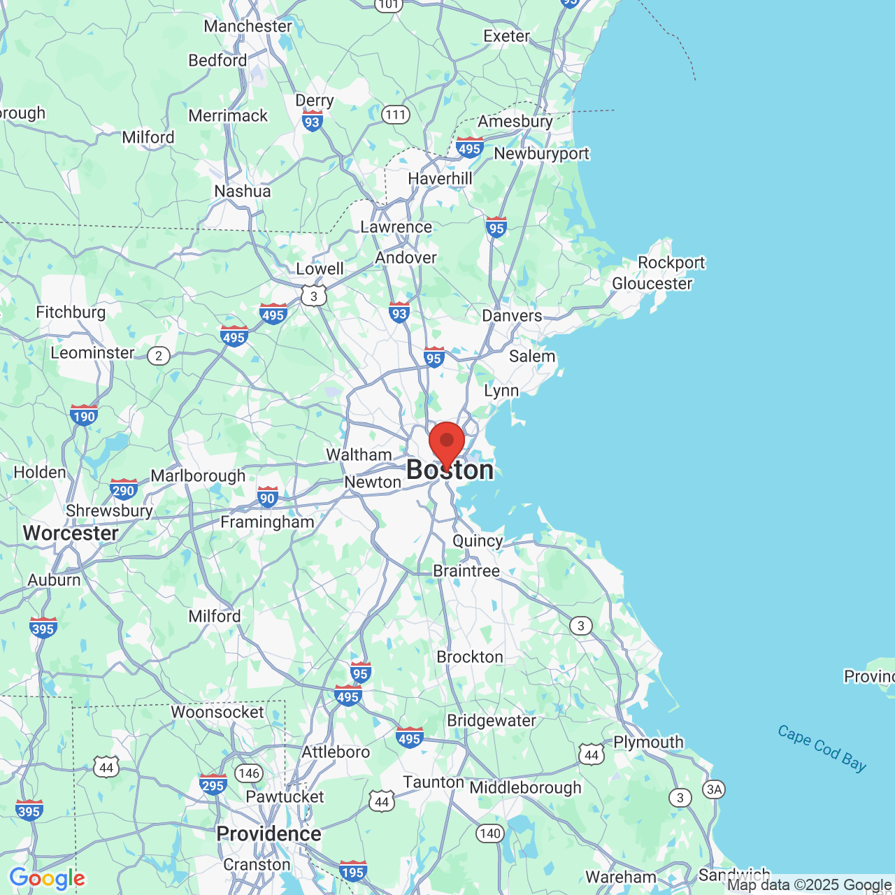 Google map image of our location in 800 Washington St Boston, MA