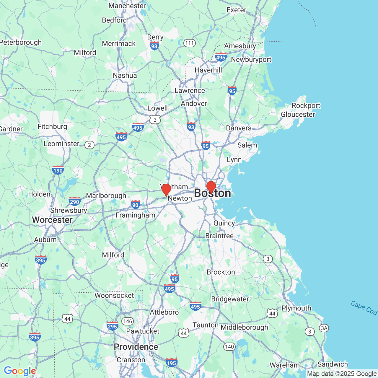 Google map image of our locations